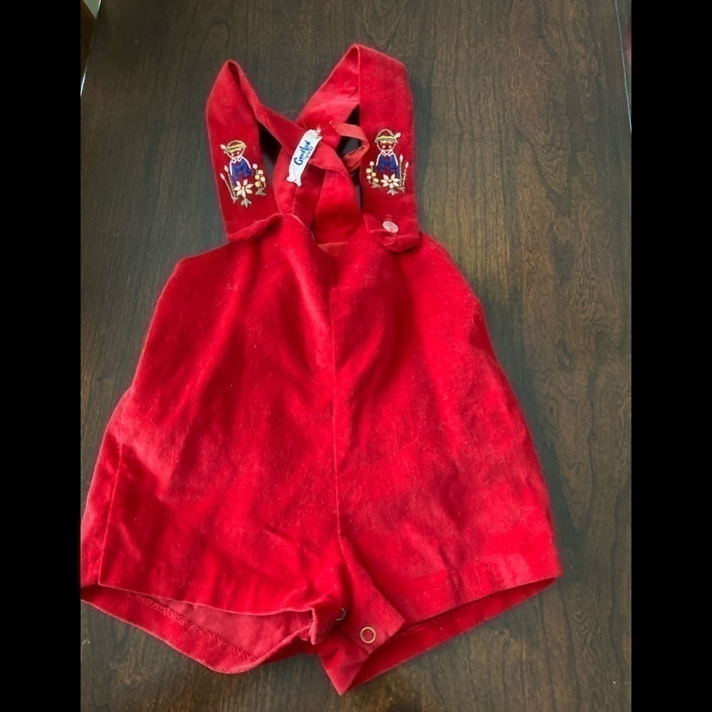 Vintage boy size 24 Months embroidered red outfit Good Lad tailored 1950’s